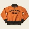 Bronson 1920s Drinking Team Motorcycle Racing Sweatshirt - Orange 1 Bronson 1920s Drinking Team Motorcycle Racing Sweatshirt - Orange