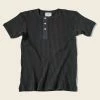 Bronson 11 Oz Vintage Ribbed Cotton Henley T-Shirt - Black 2 Bronson 11 Oz Vintage Ribbed Cotton Henley T-Shirt - Black