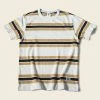 Non Stock 9.8 Oz IVY Style Striped T-Shirt - Maize/Blue TOPS