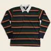 Non Stock Classic Fit Striped Jersey Rugby Shirt - Green Ivy Stripe TOPS