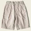 Non Stock Loose Double Pleated Striped 10.5 Oz Linen Shorts 2 Non Stock Loose Double Pleated Striped 10.5 Oz Linen Shorts