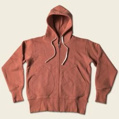 Non Stock TOPS 17.5 Oz Terry Cloth Zip-Up Hoodie - Brick Red