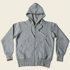 Non Stock 17.5 Oz Terry Cloth Zip-Up Hoodie - Gray TOPS