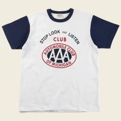 Non Stock 1960s Hot Rod Style T-Shirt - AAA AUTOMOBILE CLUB Back In Stock