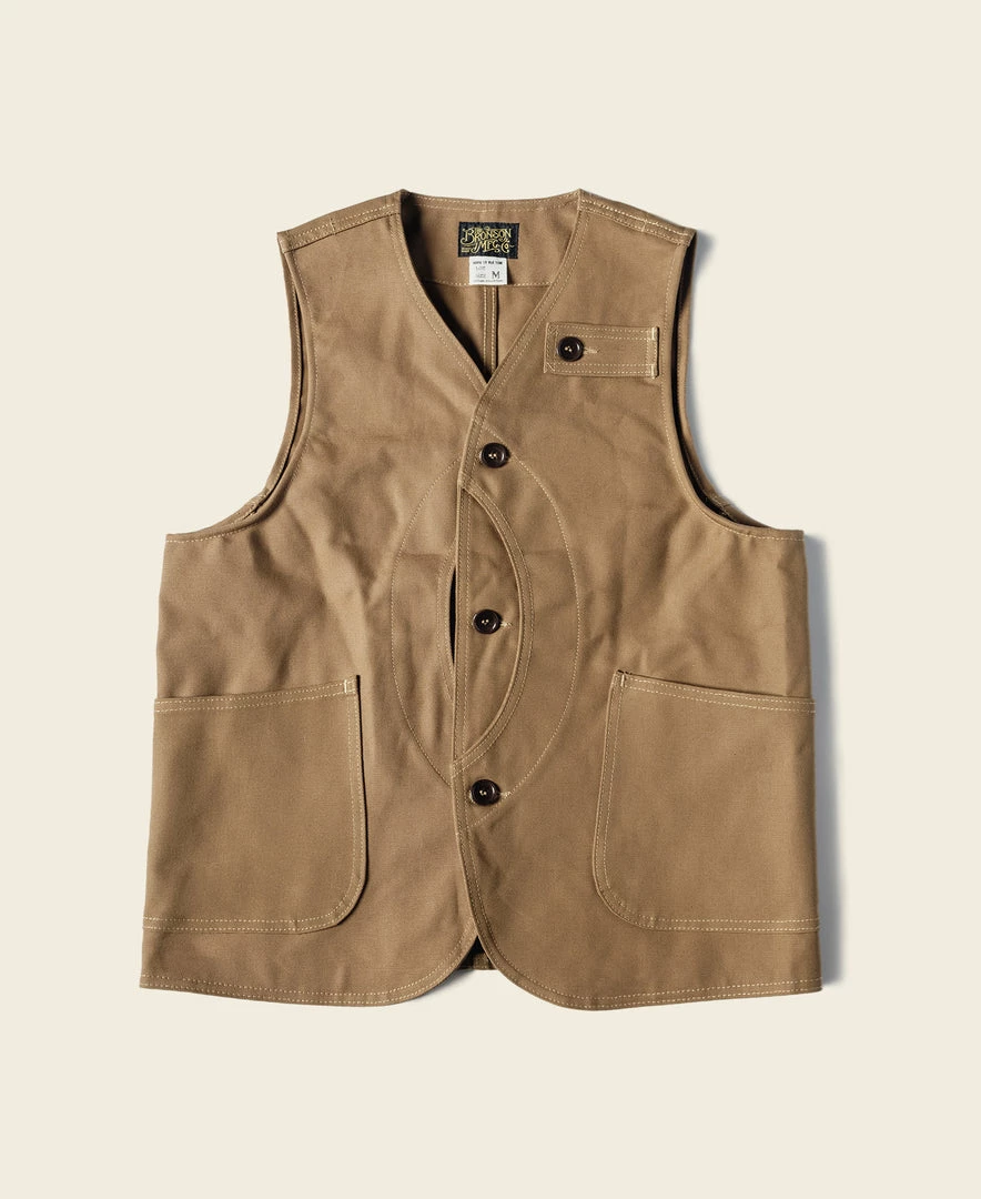 Bronson NEW ARRIVALS 1930s Heavyweight Canvas Game Pocket Hunting Vest - Khaki 3 Bronson NEW ARRIVALS 1930s Heavyweight Canvas Game Pocket Hunting Vest - Khaki