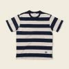Non Stock NEW ARRIVALS Heavyweight Cotton Wide Striped T-Shirt - Blue/White 2 Non Stock NEW ARRIVALS Heavyweight Cotton Wide Striped T-Shirt - Blue/White