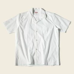 Bronson Back In Stock Classic Panama Open Collar Shirt - Ivory White
