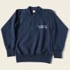 Non Stock 1950s USAFA Reverse Weave Half-Zip Sweatshirt - Navy