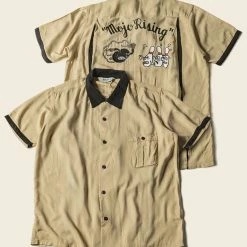 Non Stock TOPS Loose Embroidery Bowling Shirt