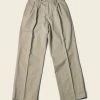 Non Stock BEST SELLERS 1930s IVY Style Double Pleated Chino Trousers - Khaki