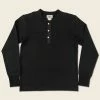Bronson Vintage Long Sleeve Henley T-Shirt - Black TOPS