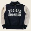 Bronson TOPS Motorcycle Turtle Zip Jersey Overweight Sweater - Black