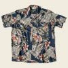 Non Stock Plants & Flowers Pattern Aloha Shirt - Navy