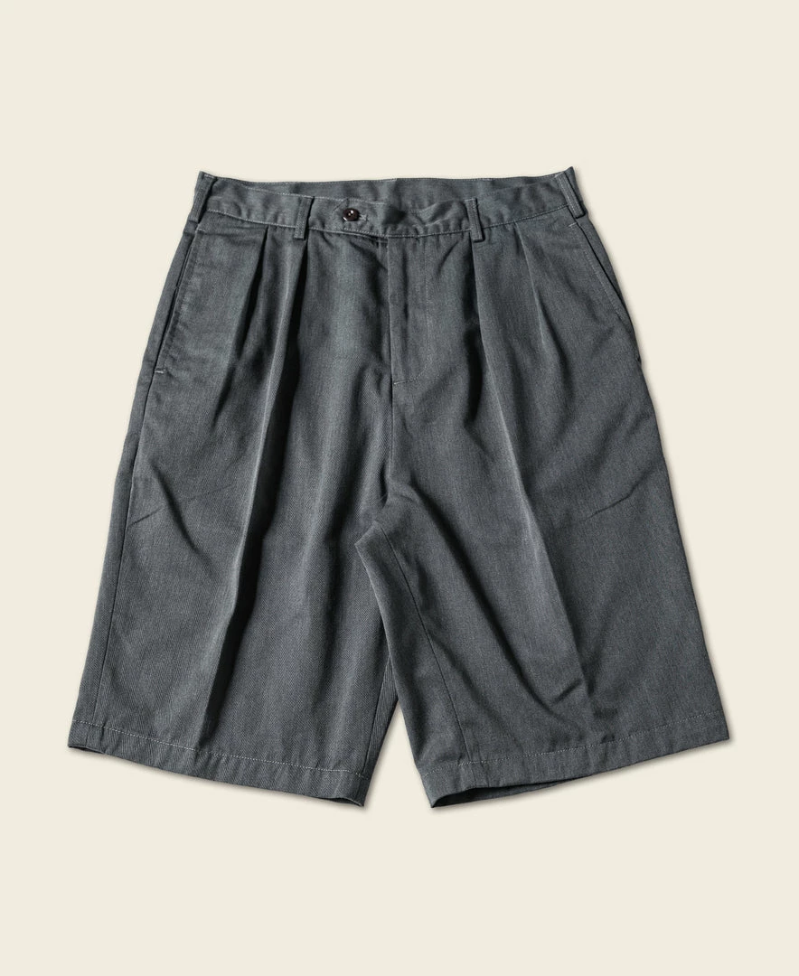 Non Stock Classic Straight Leg Double Pleated Shorts - Gray 3 Non Stock Classic Straight Leg Double Pleated Shorts - Gray