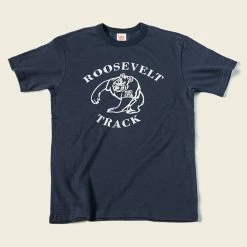 Non Stock Vintage Roosevelt Track Print Short Sleeve T-Shirt TOPS