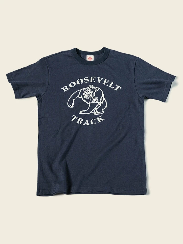 Non Stock Vintage Roosevelt Track Print Short Sleeve T-Shirt TOPS 3 Non Stock Vintage Roosevelt Track Print Short Sleeve T-Shirt TOPS