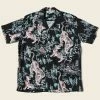 Non Stock Ukiyo-e Tiger & Bamboo Pattern Aloha Shirt - Black