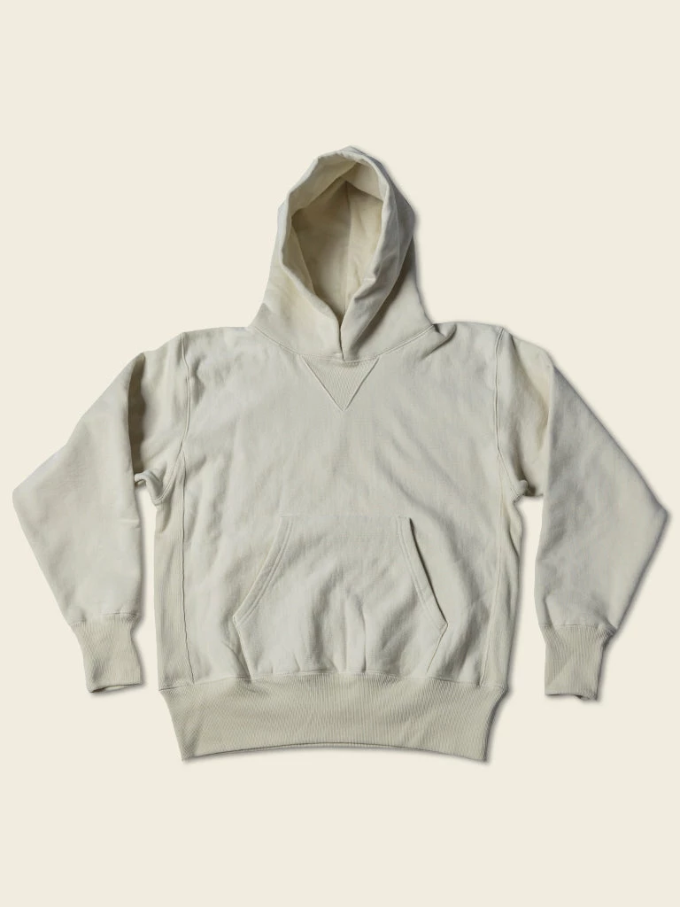 Bronson 21 Oz Military Academy Reverse Weave Hoodie - White TOPS 3 Bronson 21 Oz Military Academy Reverse Weave Hoodie - White TOPS
