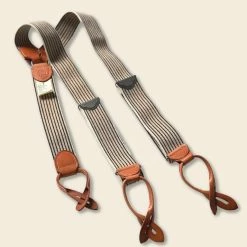 Bronson Old-Time Y-Back Leather Button Suspender