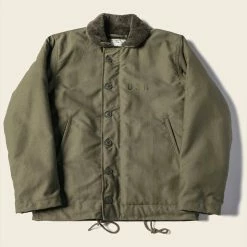 Bronson 1940s USN 3rd Type N-1 Woolen Deck Jacket - Olive Stencil OUTERWEAR