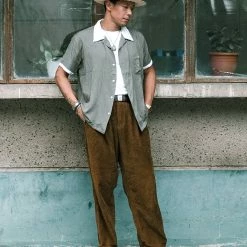 Non Stock 12.5 Oz 8 Wale Corduroy Trousers - Brown