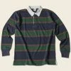 Non Stock Classic Fit Striped Jersey Rugby Shirt - Blackish Green Ivy Stripe TOPS