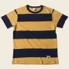 Non Stock Michigan Yellow & Navy Wide Stripe T-Shirt TOPS