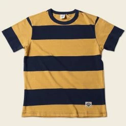 Non Stock Michigan Yellow & Navy Wide Stripe T-Shirt TOPS