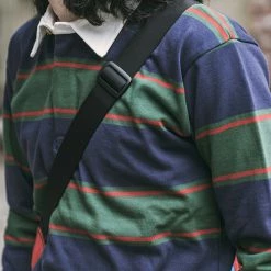 Non Stock Classic Fit Striped Jersey Rugby Shirt - Blackish Green Ivy Stripe TOPS