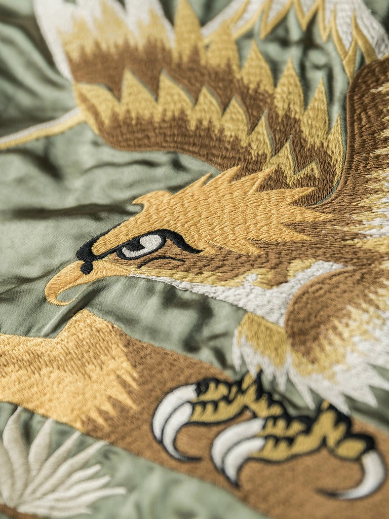 Non Stock 1950s Reversible Acetate Souvenir Jacket - Falcon × Tiger 12 Non Stock 1950s Reversible Acetate Souvenir Jacket - Falcon × Tiger