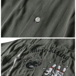 Non Stock TOPS Loose Embroidery Bowling Shirt