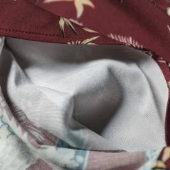 Non Stock Ukiyo-e Tiger & Crane Pattern Aloha Shirt - Wine Red TOPS