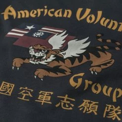 Non Stock Flying Tigers Military Print Sweatshirt - Black TOPS