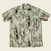 Non Stock Ukiyo-e Tiger & Bamboo Pattern Aloha Shirt - Light Green TOPS