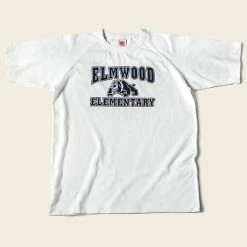 Non Stock Vintage Elmwood Elementary Print Raglan Sleeve T-Shirt TOPS