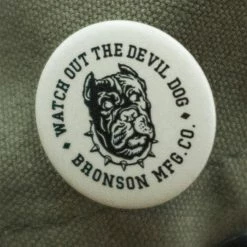 Bronson Vintage Watchdog Pin Button Badge - White