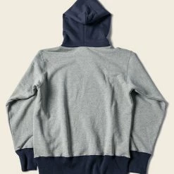 Non Stock 17.5 Oz Terry Cloth Two-Tone Hoodie - Gray/Navy NEW ARRIVALS