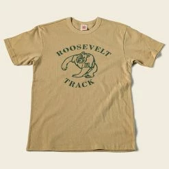 Non Stock Vintage Roosevelt Track Print Short Sleeve T-Shirt TOPS
