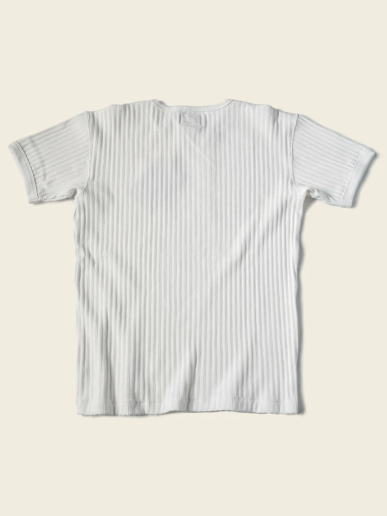 Bronson 11 Oz Vintage Ribbed Cotton Henley T-Shirt - White 4 Bronson 11 Oz Vintage Ribbed Cotton Henley T-Shirt - White