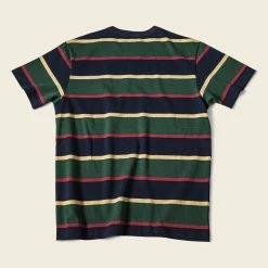Non Stock TOPS 9.8 Oz IVY Style Striped T-Shirt - Navy/Green