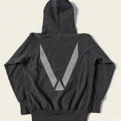 Non Stock TOPS 1970s USAFA 18 Oz Reverse Weave Hoodie - Black