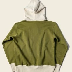 Non Stock NEW ARRIVALS 17.5 Oz Terry Cloth Two-Tone Hoodie - Olive/Apricot
