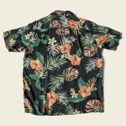 Non Stock Plants & Flowers Pattern Aloha Shirt - Black