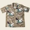 Non Stock Ukiyo-e Tiger & Crane Pattern Aloha Shirt - Khaiki 2 Non Stock Ukiyo-e Tiger & Crane Pattern Aloha Shirt - Khaiki