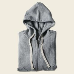 Non Stock 17.5 Oz Terry Cloth Zip-Up Hoodie - Gray TOPS