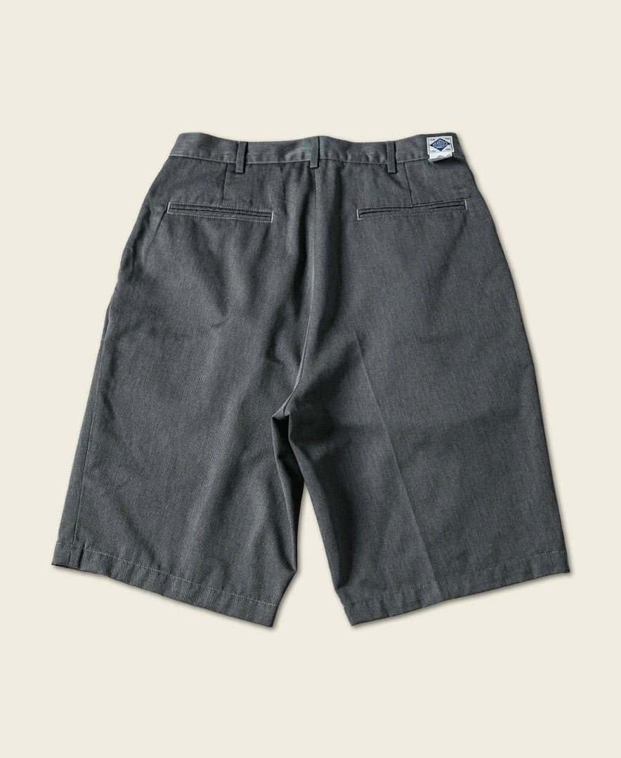 Non Stock Classic Straight Leg Double Pleated Shorts - Gray 4 Non Stock Classic Straight Leg Double Pleated Shorts - Gray