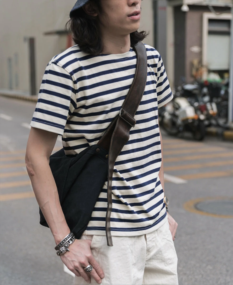 Bronson Breton Stripe T-Shirt - White/Navy 4 Bronson Breton Stripe T-Shirt - White/Navy