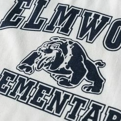 Non Stock Vintage Elmwood Elementary Print Raglan Sleeve T-Shirt TOPS 35 Non Stock Vintage Elmwood Elementary Print Raglan Sleeve T-Shirt TOPS