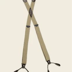 Bronson ACCESSORIES Old-Time X-Back Leather Button Suspender