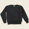 Non Stock 17.5 Oz Terry Cloth Military Pocket Sweatshirt - Black TOPS